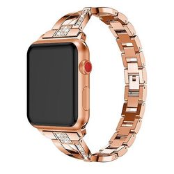 AIR Universal Metal X-Shape rem til Fitbit Versa / Fitbit 2 / Fitbit Lite Pink Gold