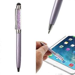 Violetti Bling strassi kapasitiivinen kosketuskynä ja kuulakärkikynä iPhonelle, iPadille, Samsungille, Sonylle, HTC: lle