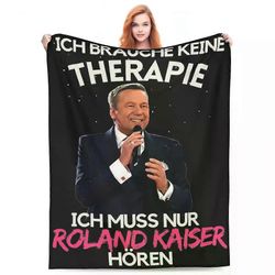 Kerota Roland Kaiser Saksalainen laulajapeitot flanelli painettu viileä hip hop rentoutua erittäin pehmeä peitto sänkyyn ulkona päiväpeitteet 125x1...