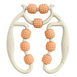 9 pyörän lihasrulla käsivarren jalkahierontaan Ergonominen U-muotoinen lihasrulla jalkapohkeen Oranssi