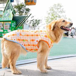 Ceyue Plaid hund tøj tynd trykt vest medium og stor hund tøj 2 8XL