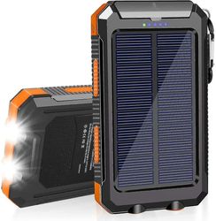 Solar Lader 20000mah solenergi bank vanntett bærbar lader med Dual 5v USB-port / led