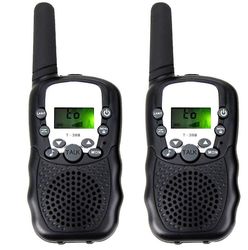 Ruili 2 Pack Walkie Talkies Twin Radio 3 km LCD-skærm til børn Legetøj sort