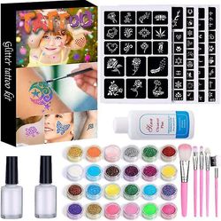 Tattoo Set Glitter Tattoo Set 24 Color Midlertidig Glitter Tattoo Set Art Party