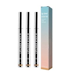 3kpl Lip Liner Pen Stay N Tattoo Matte Peeling Contour Line Tummanruskea Vedenpitävä Pitkäkestoinen Plump Soft Lip Gloss Meikki Kosmetiikka