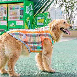 Ceyue Plaid hund tøj tynd trykt vest medium og stor hund tøj 1 8XL