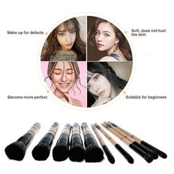 10pcs/set Professionel Makeup Brush Set Cosmetics Tool med geometrisk udskrivning