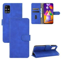 Etui til Samsung Galaxy M31s Cover Premium Læder Med Kortholder Flip Folio Magnetisk Etui Coque - Sort Blå