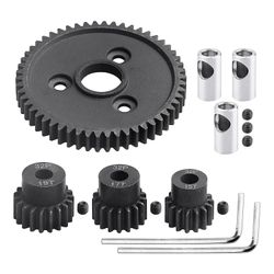 54t 32 pitch metal steel 3956 spur gear med 15t 17t 19t girsett for 1/10 skråstrek 4wd/2wd summit e- Som vist