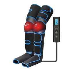 Muggyz Benmassager med luftkompression til cirkulationsmuskler Slap af fødder Lår Sequentiel massageapparat Håndholdt controller Lyseblå-USB