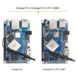 For Orange Pi 4 + sak + vifte + kjøleribbe 4GB DDR4 16GB Emmc Rk3399 Bt5.0 Gigabit Ethernet Kjør Android De