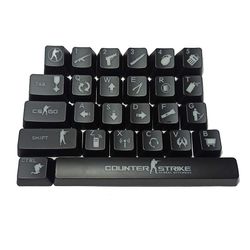 26 nøgler Abs Keycaps Mekanisk tastaturudskiftning Tilbehør Keycaps Shot Game Tema Baggrundsbelyste Keycaps til Cherry Mx