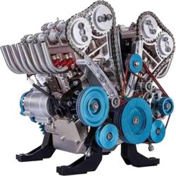 Motor Model Desktop Engine, 8-sylindret-inline Car Engine Model Building Kit Adult Mini Engine Model leketøy for kontorer, hjem, KTVS, kafeer og ho...