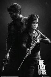Close Up The Last Of Us Plakat Sort og hvid Portrét Joel & Ellie (Remaster Cover Artwork). 91,5 x 61 cm