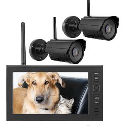 7 tuuman LCD langaton 4CH turvamonitorijärjestelmän näyttö + kamera 2kpl IR-kamerat muistikortti EU