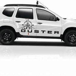 Autotarrat Dacia Dusterille Oven sivusisustus Vinyylitarra Off Road Styling Tarrat Kompassi Mountain Graphics Tarra Blue