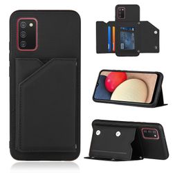 Gangxun Sag For Samsung Galaxy A02s Vintage Cuir Cover Læderetui Kofanger - Bleu
