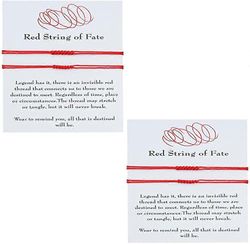 Ubiuo Käsintehty Onnea 7 solmua Punainen kohtalon merkkijono Rannekorusarja Kabbala Lanka Köyden suojarannekoru Naiset Miehet Tyttö Poika Perhe Yst...