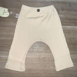 Forår Nyfødte Baby Leggings / - Ribbede Elastiske Stribede Bukser Beige bukser 6M