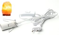 Kabel til saltlampe med afbryder - E14-1,8 m - Stik til saltlampe, hvid