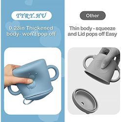 Sippy Cups Baby Cup Snack Container 2-i-1 15 oz Stora silikonsippiga koppar för barn 6+ månader med halm Grön