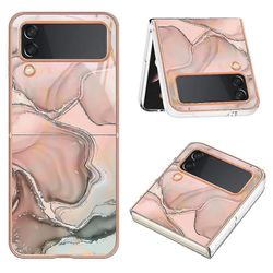 Kompatibel med Samsung Galaxy Z Flip4 etui Letvægts stilfuld skinnende stødsikker beskyttende robust Tpu-cover Rosegold