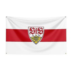 Født smuk 3x5 Vfb Stuttgart flag polyester trykt racing sport banner til indretning B 60 x 90cm