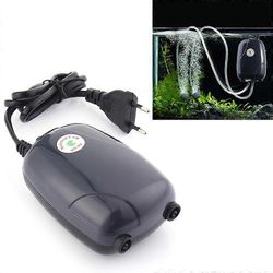 RS-390 220V 5W kaksinkertaiset ulostulot Säädettävä virtaus Hiljainen akvaarion ilmapumppu Kalasäiliön happiilmapumppu