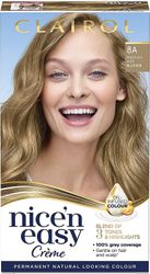 Clairol Nice'n Easy 3 sävyä ja korostusta, pysyvä hiusväri 8A keskikokoinen tuhkablondi Keskivaalea tuhka 1