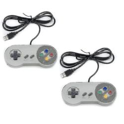 Pakkaus 2 Snes-ohjainta - Usb Retro Gaming Joypadit PC Pc Pc Mac Raspberry Pi Wii U