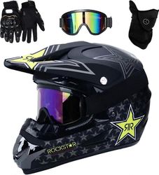 Casques motocross enfant et adulte set,avec gants lunettes masques,hommes casques intgraux avt MX casques moto de cross enfants mönkijä vlo de monta