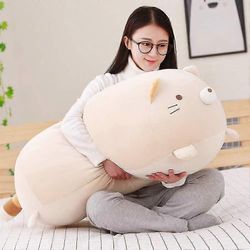 Pxcl Big Cat Muhkea tyyny, suuret rasvaiset kissat täytetyt eläimet Lelunukke tytöille, sänky, 11.8 tuumaa 11,8 tuumaa