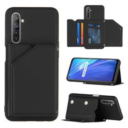 Gangxun Sag For Realme 6 Vintage Cuir Cover Læder sag Kofanger - Noir