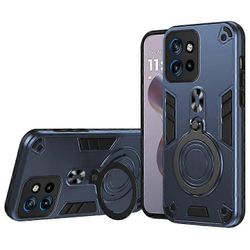 Puhelinkotelo yhteensopiva Motorola ThinkPhone 25 5G / Edge 50 Neo 5G / Moto S50 5G PC+TPU pudotussuojakuoren kanssa pyörivällä KIC:llä Sininen