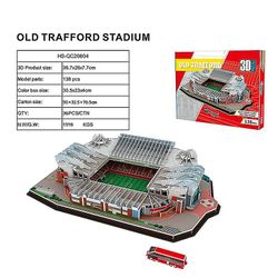 Classic Jigsaw Diy 3d Puzzle World Football Stadium montert bygningsmodell Old Trafford