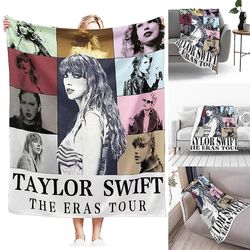 Taylor Swift The Eras Tour Blanket Throw Mjuk och varm för sovrum, soffa, festdekorationer 100*130