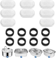 LED-kissan suihkulähde hiljaisella pumpulla, 108 unssia/3,2 litraa automaattinen juomalähde kissoille 8 suodatinta 8 sientä