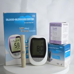 WABJTAM Blood Sugar Monitoring Kits tester blodsukkernivået ditt. Settet inneholder: blodsukkermåler + 50 teststrimler + 50 nåler + lansepenn