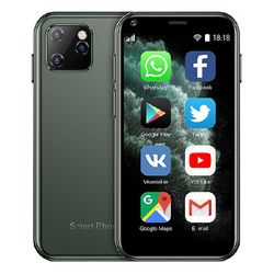 SOYES XS11 Mini 3G Smartphone Android 6.0 3D-glas HD-kamera Dual SIM Quad Core Palm Mobiltelefon Grön Style C