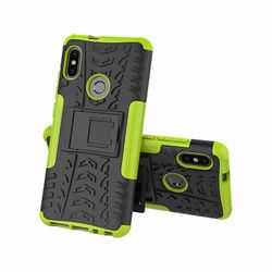 Shockproof rustning sag for xiaomi 9 med støttefod all inclusive dække grøn rpc2155