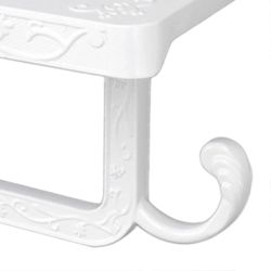 vintage wc-paperipidike hyllyllä, seinälle asennettava alumiinikudospidike paperirulla keittiöön, kylpyhuoneeseen Valkoinen