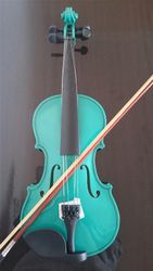Huizhiwentong Akustisk violin størrelse 1/8 ahorn gran med sag bue kolofon grøn farve 1/2