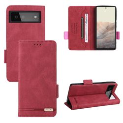 Gangxun Etui til Google Pixel 6 læderetui folio flip med kreditkort slots Etui Coque Rød