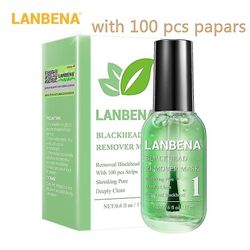 Lanbena Blackhead Remover Mask Serum Dyb rengøring Krympende porer Rensende acne behandlinger 17ML og 100 stk