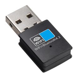 USB wifi Bluetooth-adapter, Bluetooth 4.2 150mbps wifi dongle nettverkskort, wifi bluetooth-mottakersender Svart