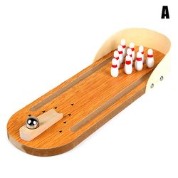 Mini Stationær Bowling Spil Sæt Træ Børn Bold Brætspil Legetøj Design Legetøj Legetøj