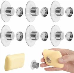 6 magneettisen saippua-astian kuppisarja, seinälle asennettava suihkusaippua-astia Ei porausta, kiinteä saippuamagneetti, maaginen magneettinen sui...