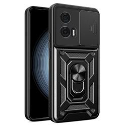 Motorola Edge 50 Fusion 5G -kotelo PC + TPU-jalusta puhelimen kansi liukukameralla Musta