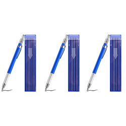 Silver Streak Welders lyijykynä, jossa 36 kpl pyöreitä hopeisia täyttöpakkauksia, metallitussikynä metallikarbidisänky Sininen