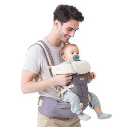 Kissqiqi 360 Alle bærepositioner Bæresele Baby Hip Seat Carrier Grå